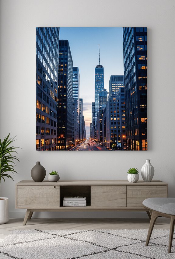 neon minimalist metropolitan canvas art