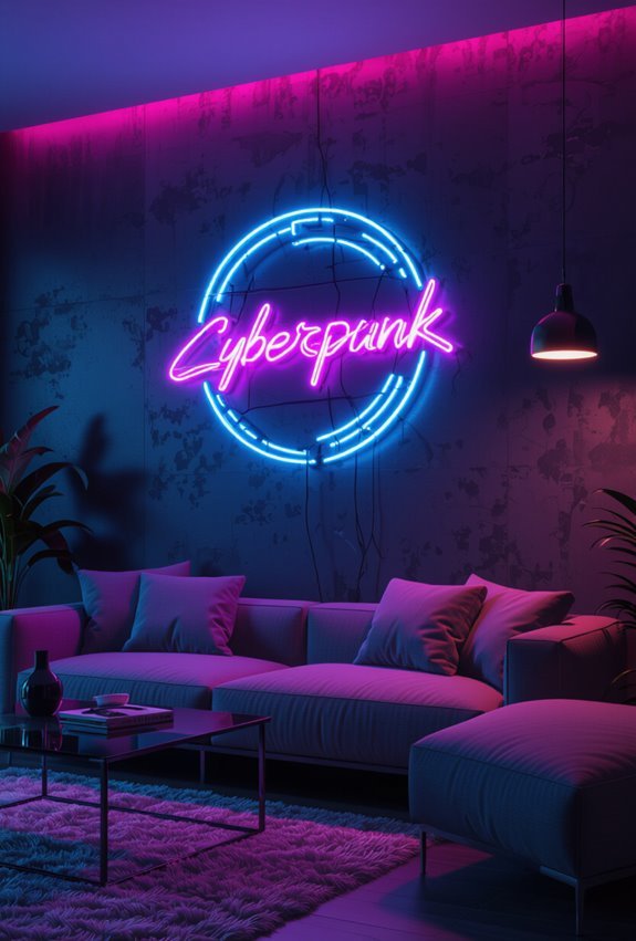 neon slogans on darkwalls