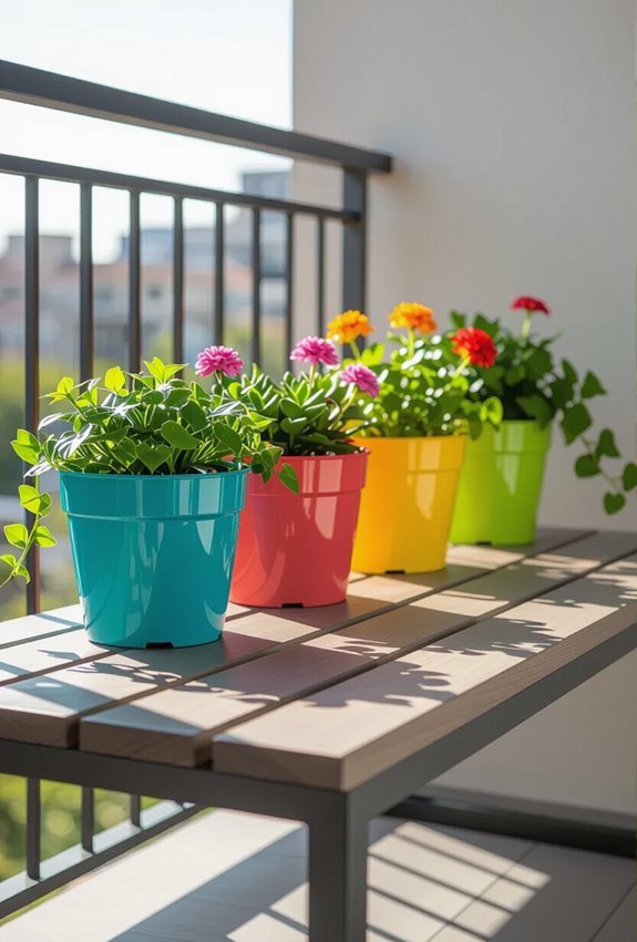 neon trimmed durable plastic planters