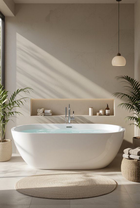 neutral backdrop contrasting accents