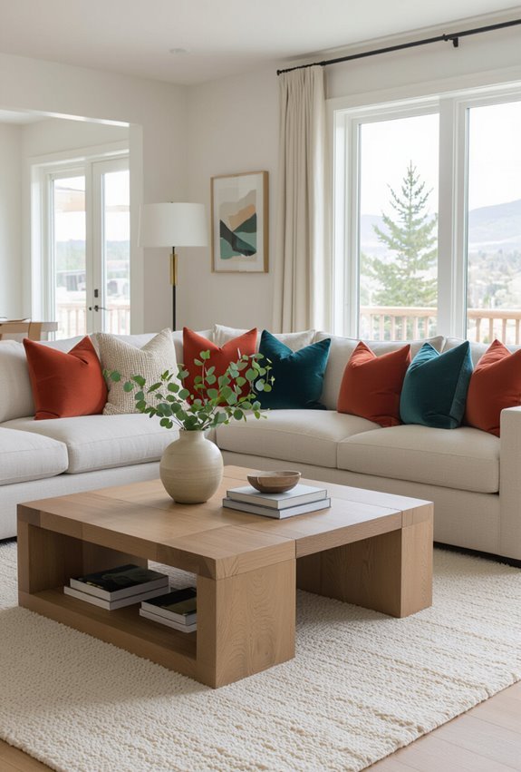 neutral base colorful accents