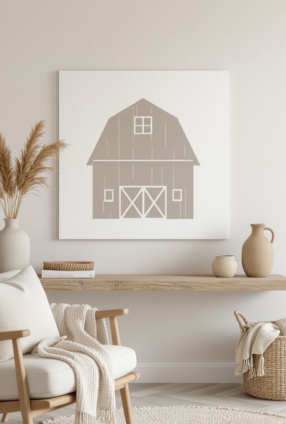 neutral farmhouse silhouette decor