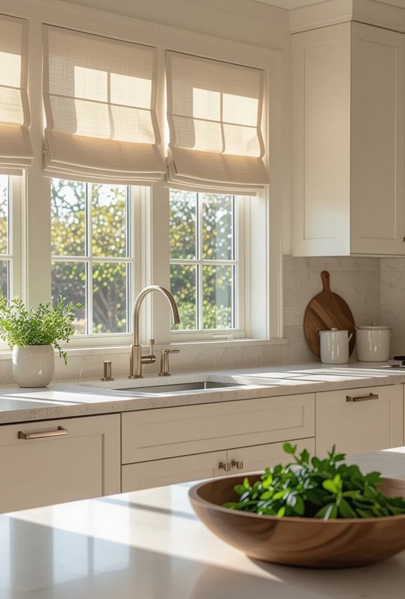 neutral layered woven shades