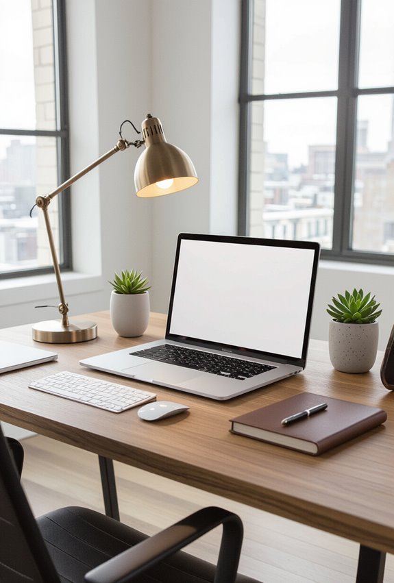 neutral minimalist workspace for focus