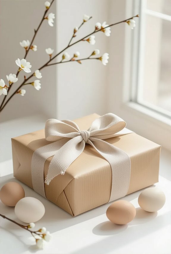 neutral ribbon minimalist elegance