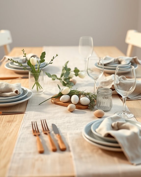 neutral tableware for easter