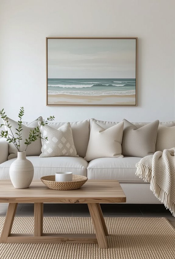 neutral textured coastal cushions