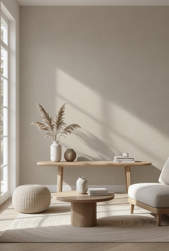 neutral textured minimalist accent wall