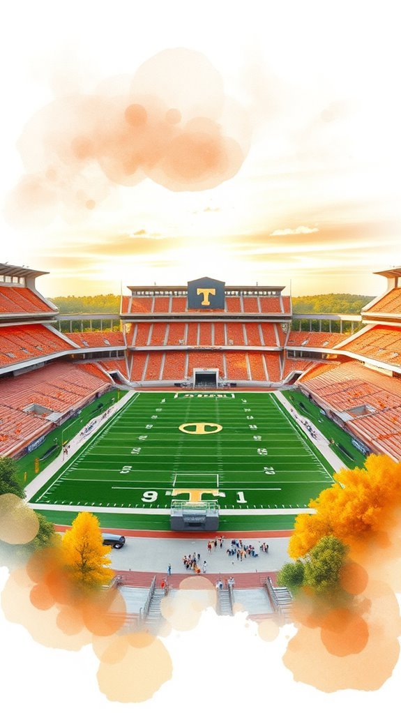 neyland stadium watercolor art