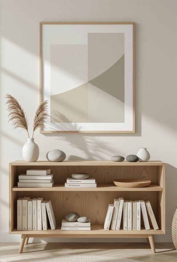 nordic minimalist typographic shelves