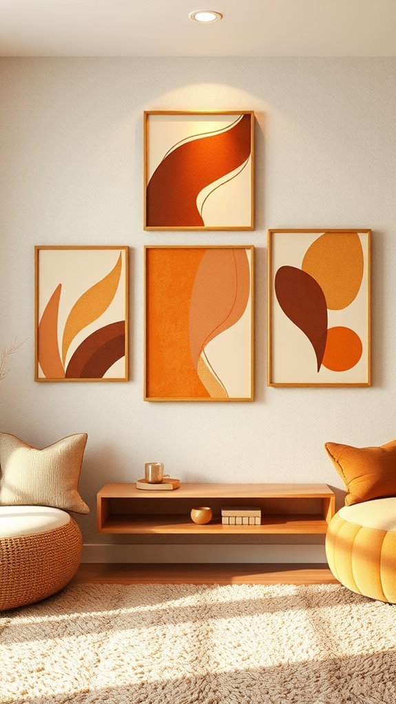 nostalgic brown orange art