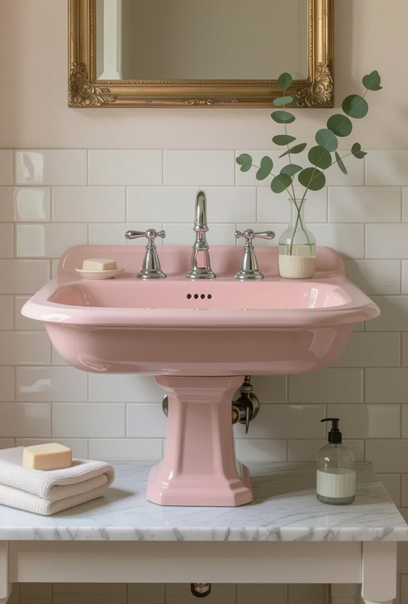 nostalgic pastel porcelain sink