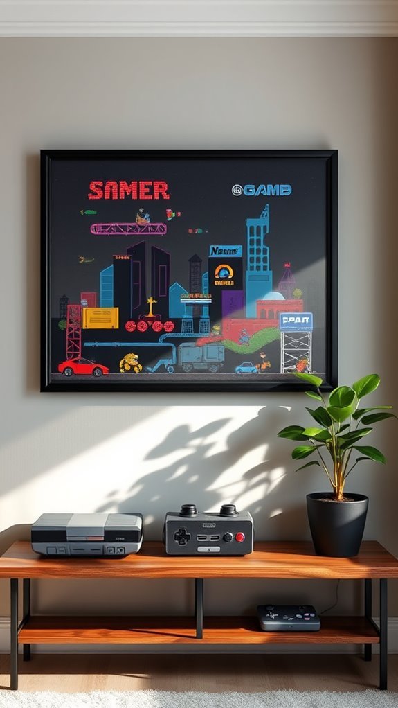 nostalgic pixel art decor