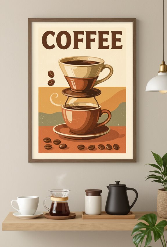 nostalgic retro coffee poster vibe