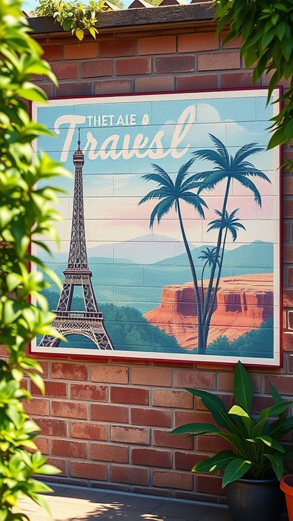 nostalgic vintage travel murals