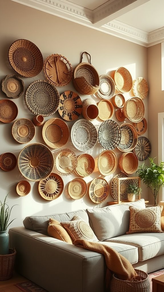 nostalgic woven basket display