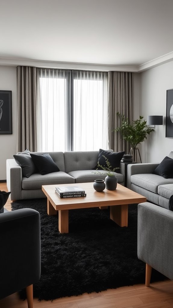 oak and black fabrics