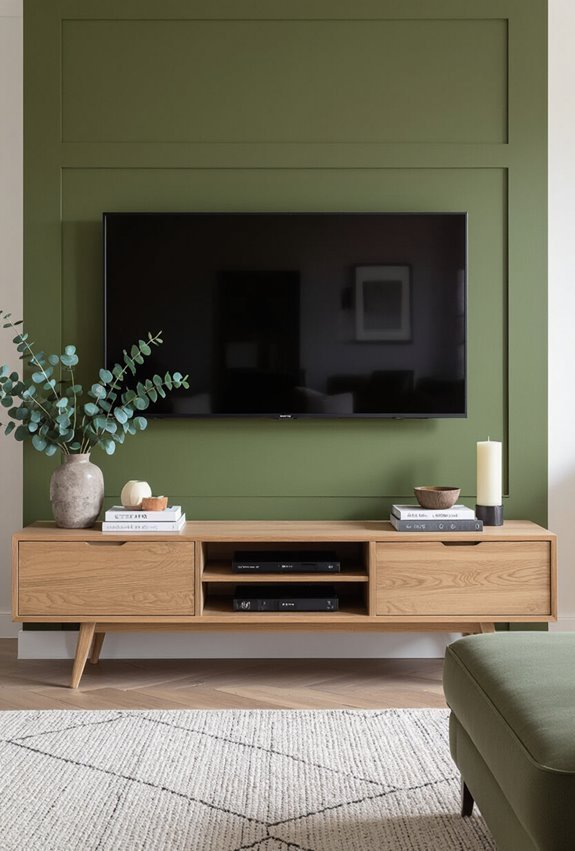 olive green cozy living room