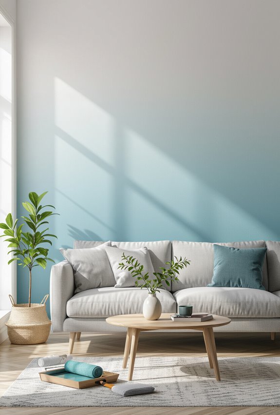 ombre gradient accent wall