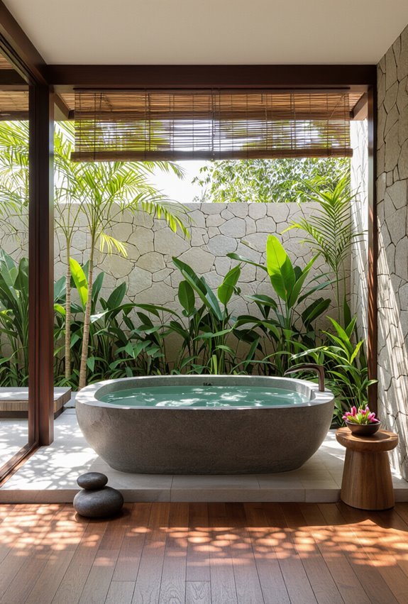 open air tropical bathing retreat