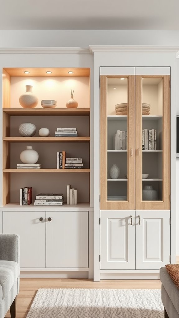 open and closed storage