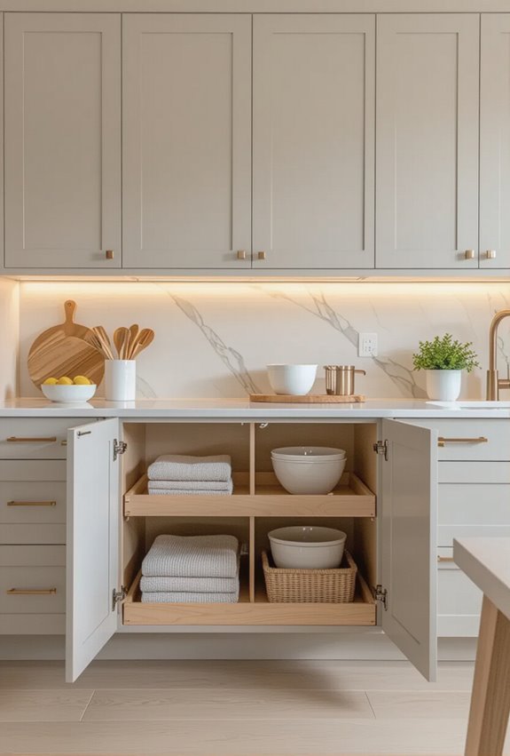 open base accessible kitchen storage