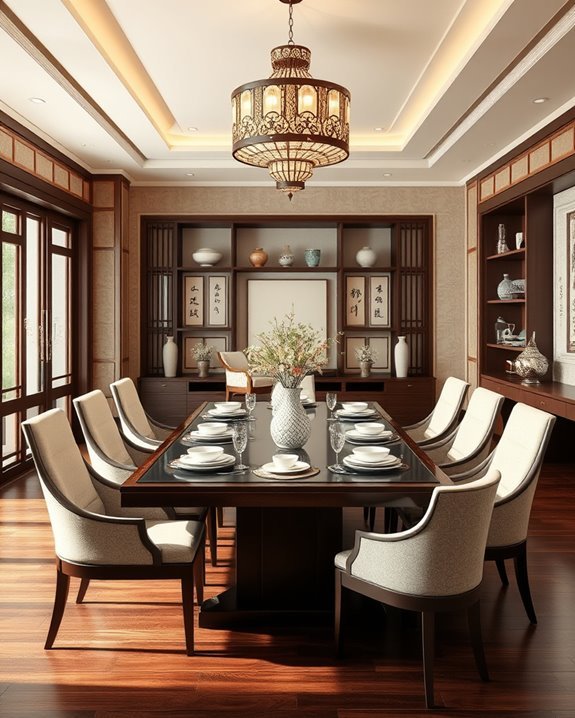 open concept dining flow