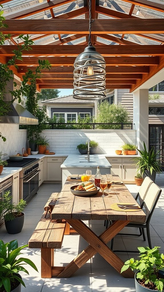 open concept outdoor dining experience