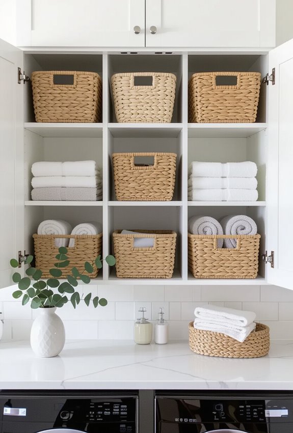 open front labeled mesh cubbies
