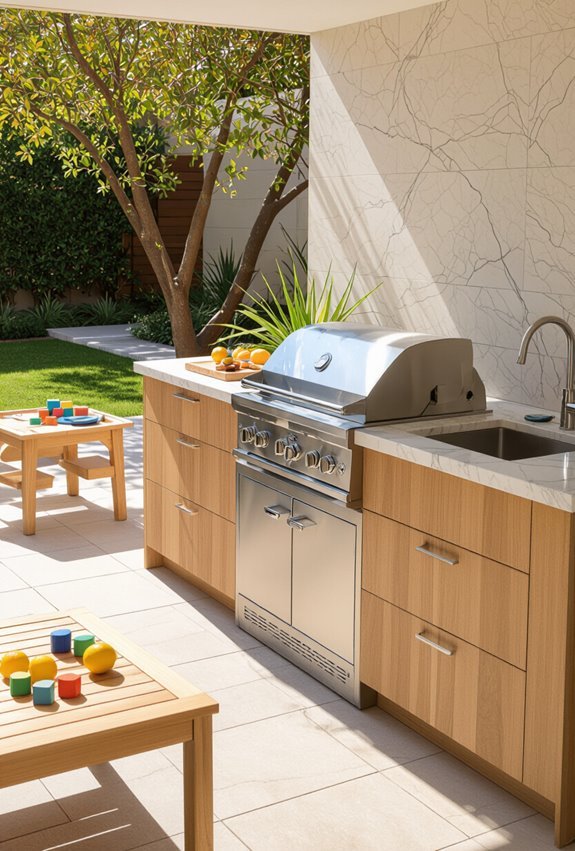 open plan bbq family zone