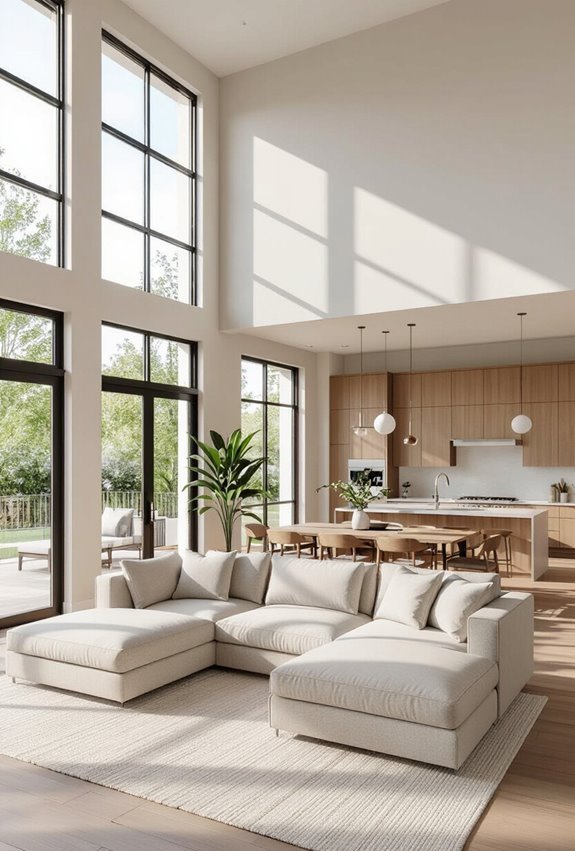 open plan spacious living layout