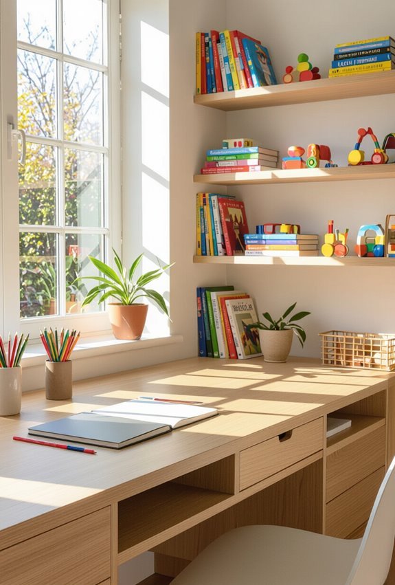 open shelves for accessibility