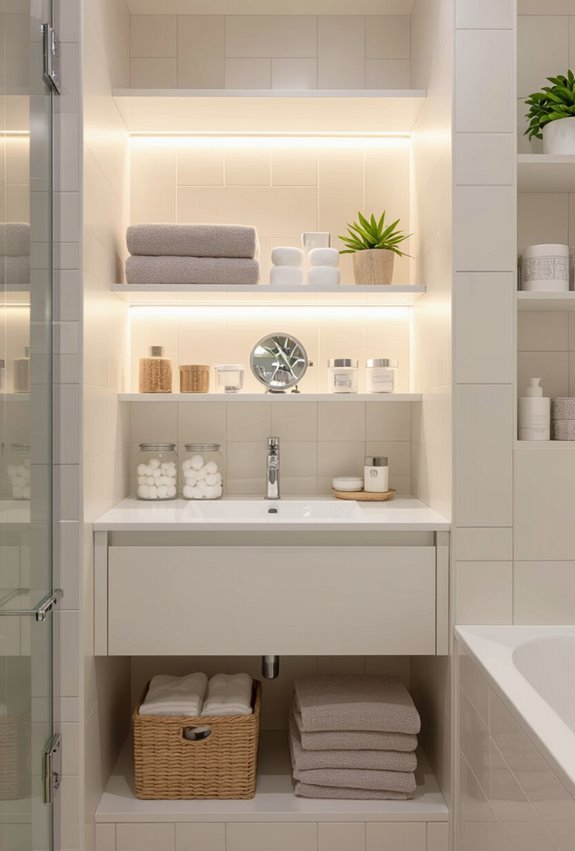 open shelves for essentials