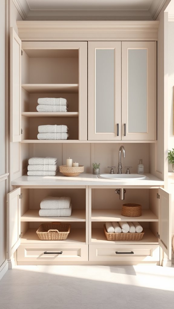 open shelves for organization