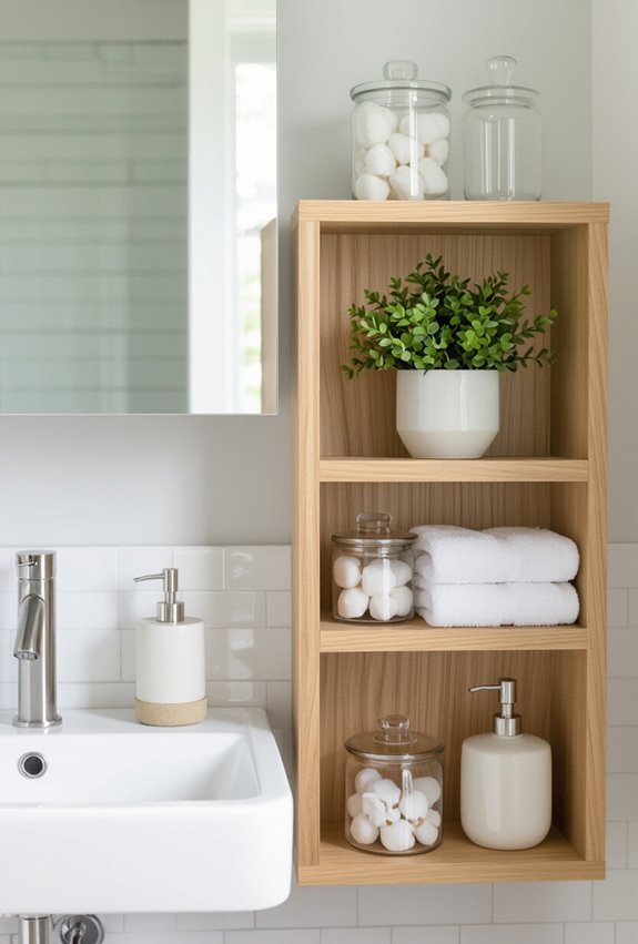 open shelves showcase essentials