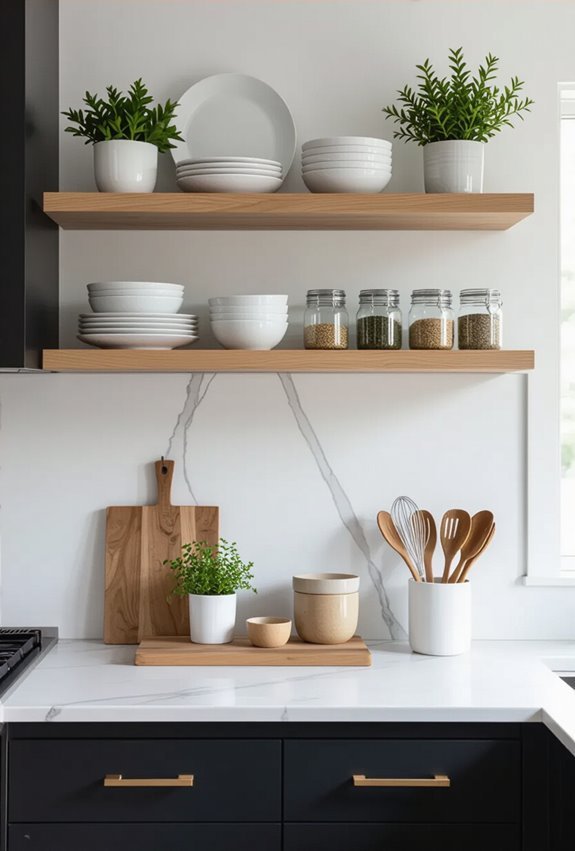 open shelving airy display