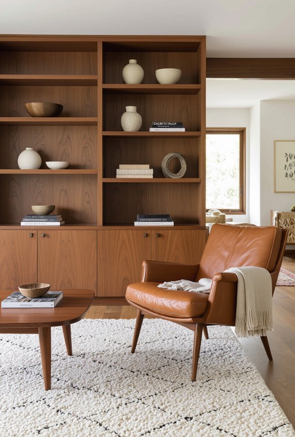 open shelving anchors airy spaces
