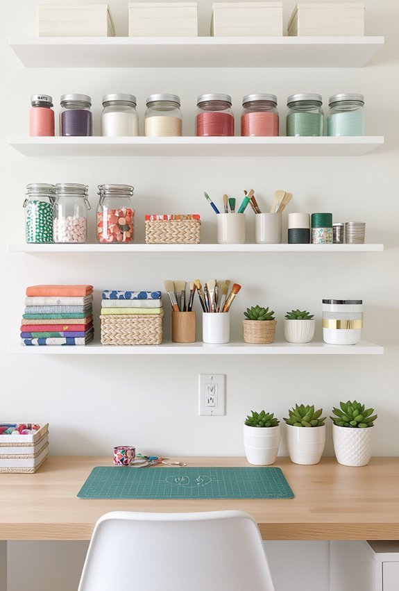 open shelving for easy access