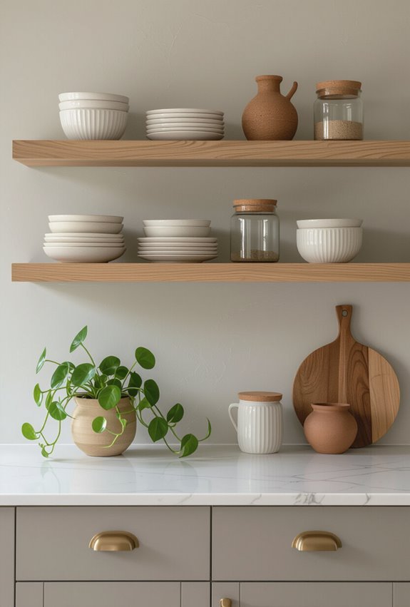 open shelving for kitchen