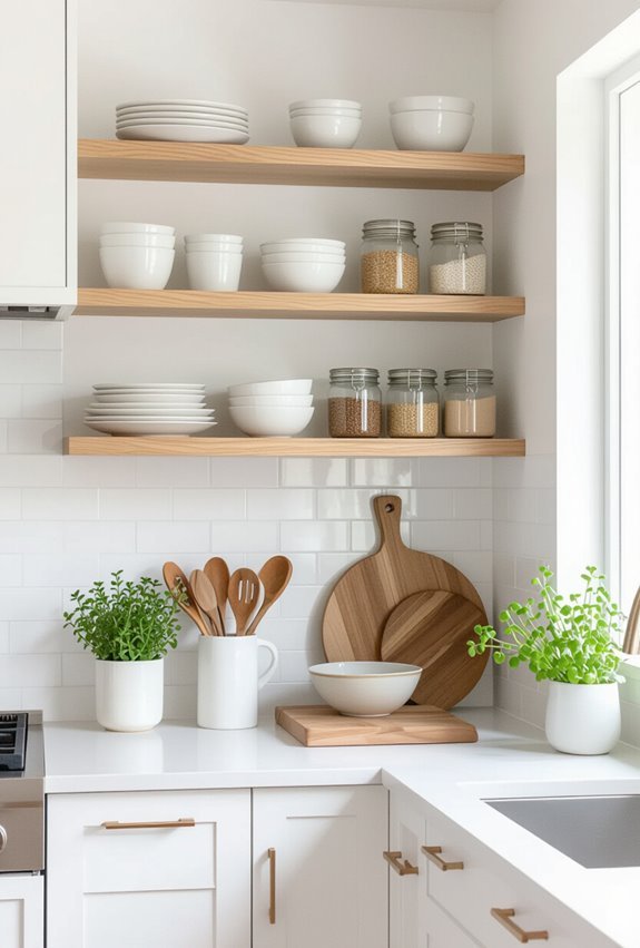 open shelving for visual depth