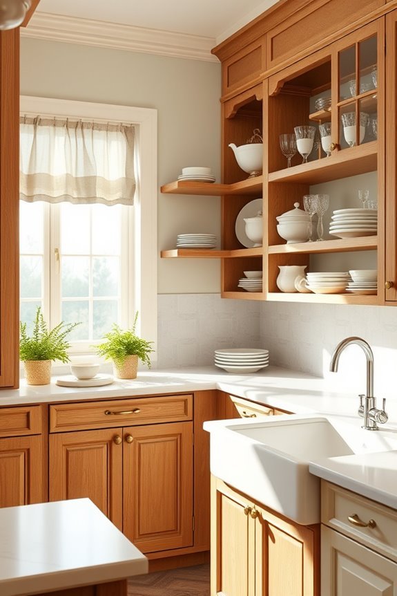 open shelving with elegance