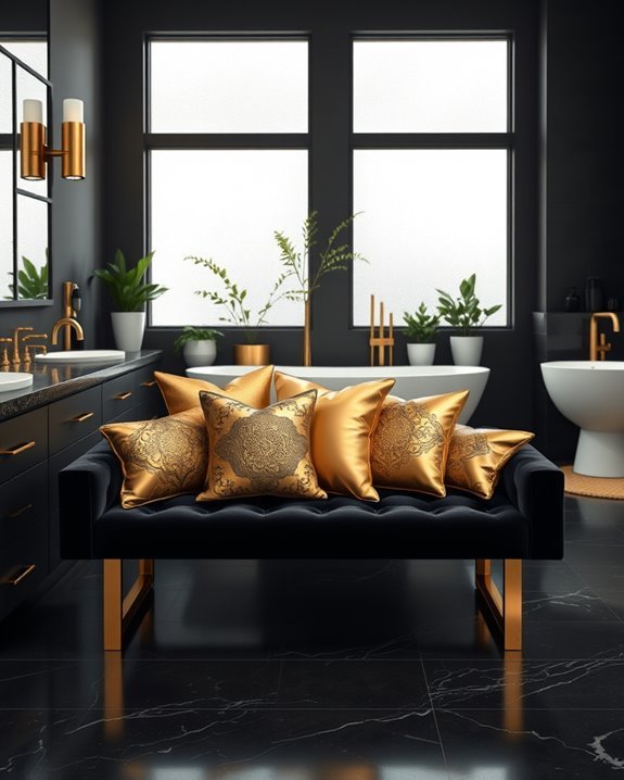 opulent gold accent pillows