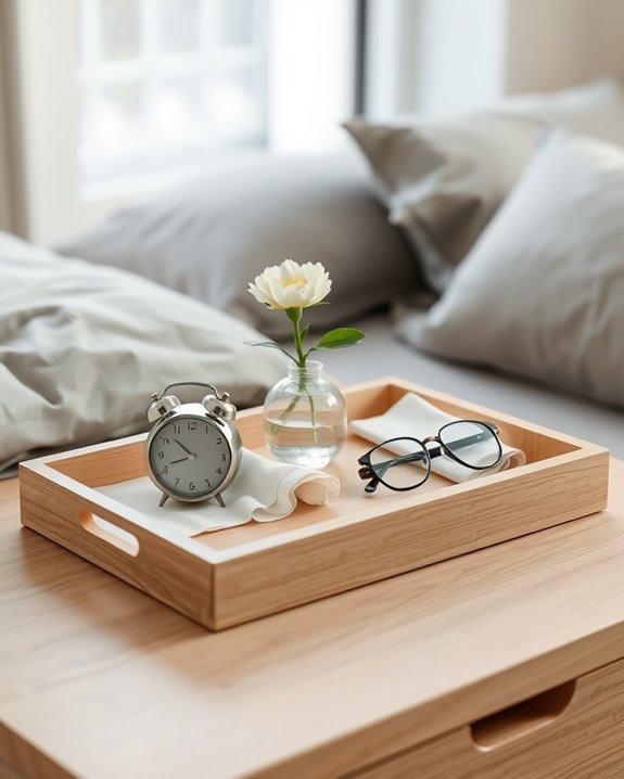 organize bedside essentials neatly