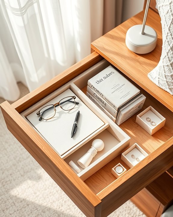 organize bedside table efficiently