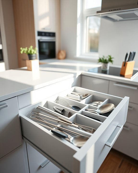 organize kitchen with dividers