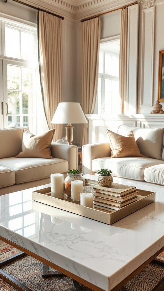 organize with decorative trays