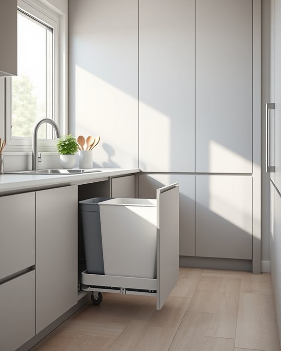organized accessible kitchen trash