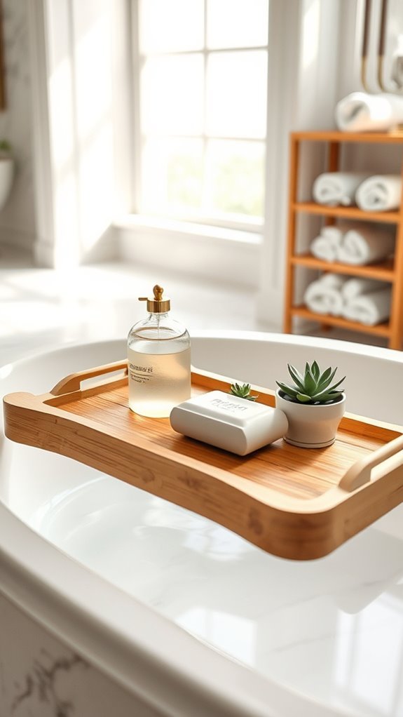organized bath essentials tray