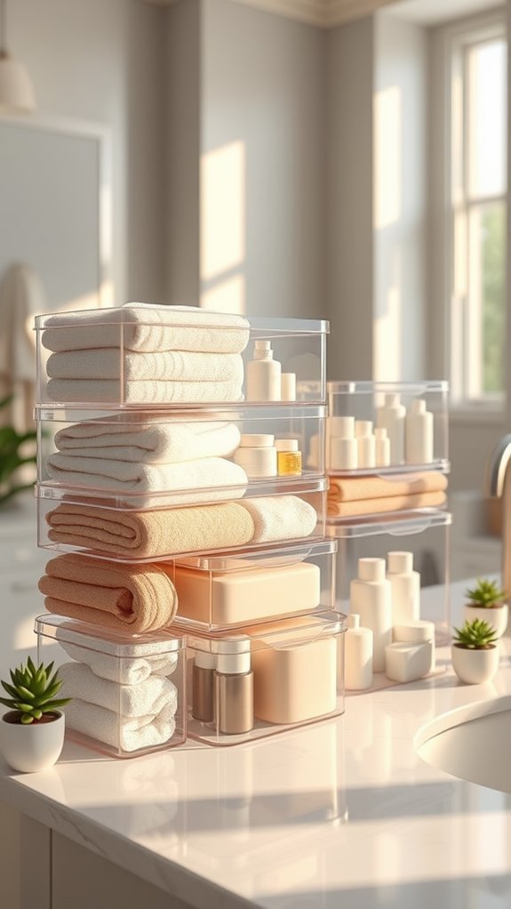 organized bathroom storage solution