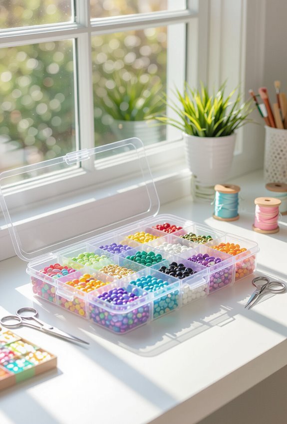 organized compartments for beads